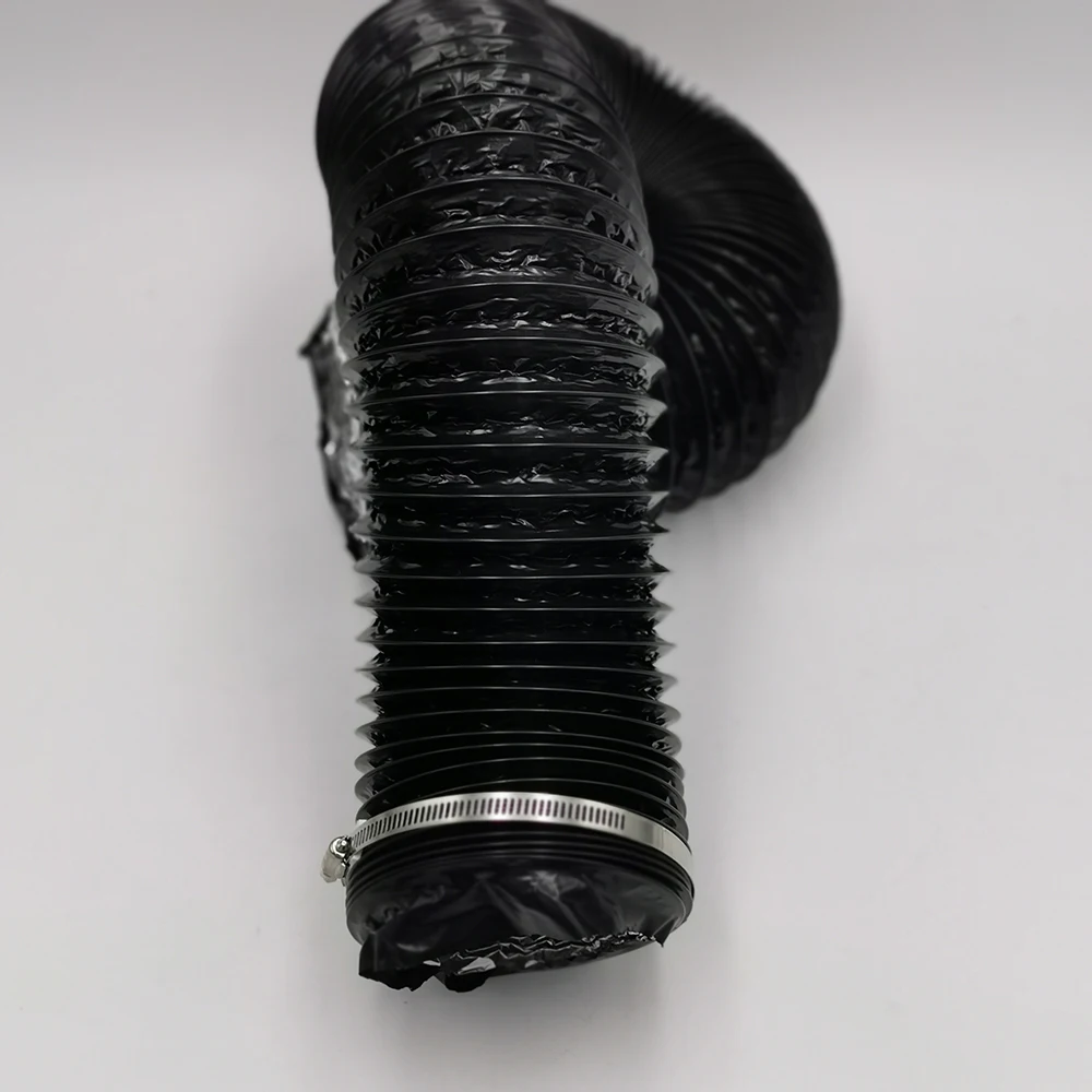 2 sets HVAC system  4 inch  8ft Non-Insulated pvc aluminum foil Combine  flexible  air duct   with 2 clamps