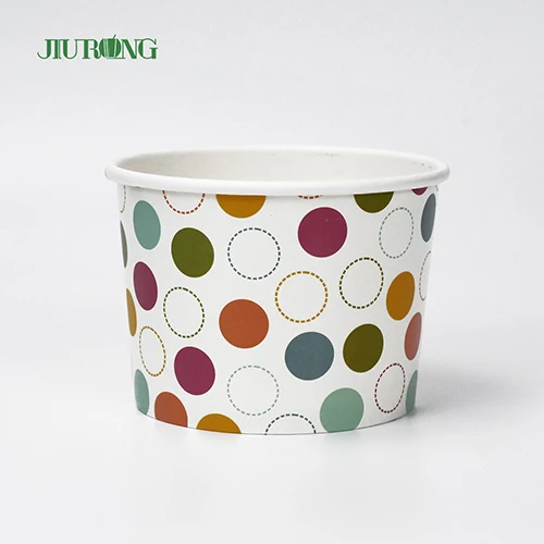 Custom Logo Printed Disposable 12 oz Coated Paper Ice Cream Cups