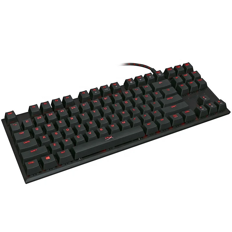  Механическая игровая клавиатура с подсветкой профессиональная из сплава FPS Pro (87 клавиш) RGB вишнево-красный