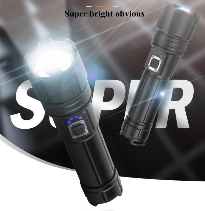 strong power XHP70.2 Zoom Security Flashlight 5 Modes Powerbank flashlight xhp 70 with usb adapter