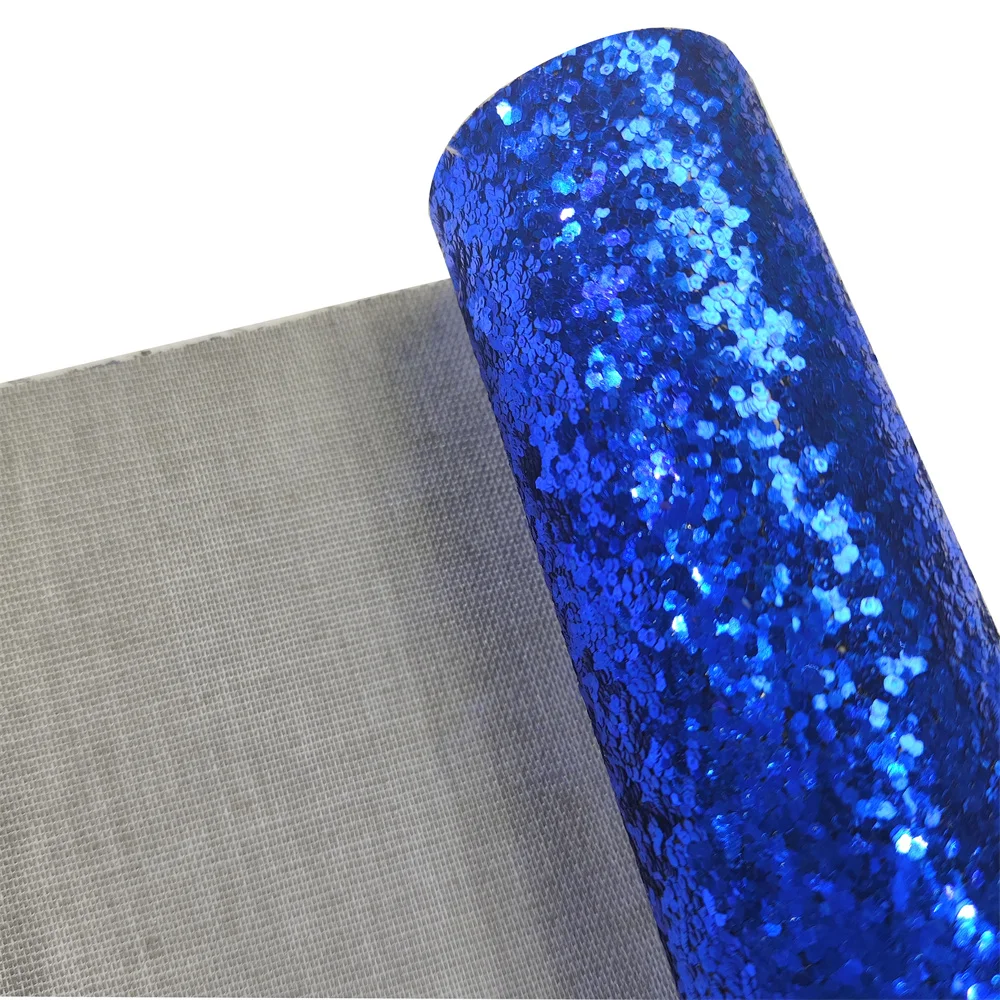 Chunky PU Backing Glitter Faux Leather Rolls Fabric For DIY Bows Jewelry Crafts
