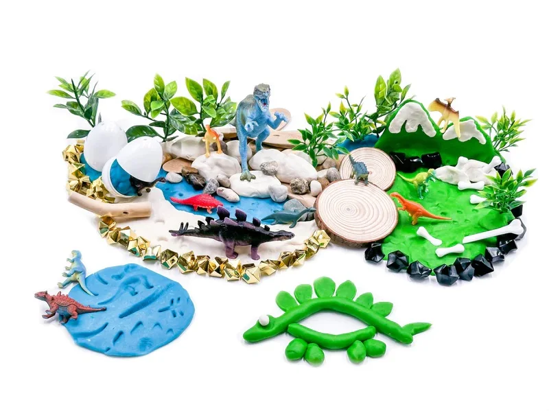 Perfect Kraft Educational Dinosaur Air Dry Clay Baby Toys Dinosaur Kit Sensory Bin Non Toxic Theme Animal Modeling kit