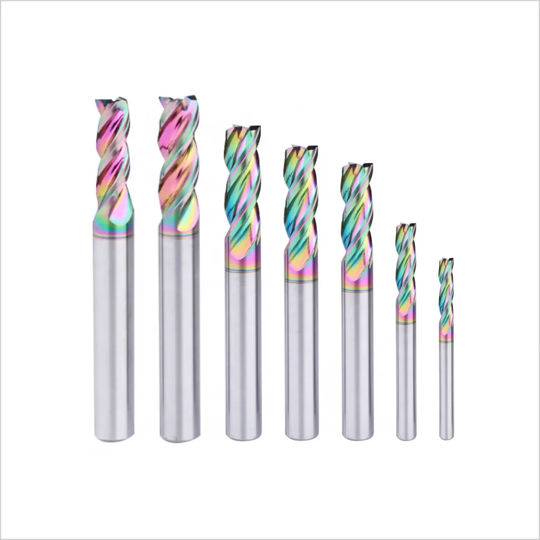 Tungsten Carbide 4 Flute Square Endmill Flat End Mills solid  cnc cut bit carbide end mill