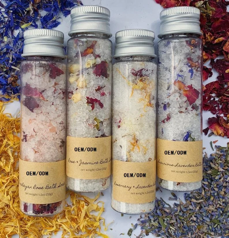 Private Label Dead Sea Slat Soak Skin Brightening Blood Circulation Floral Bath Salts