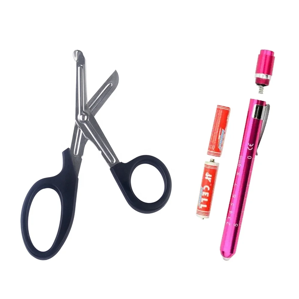 Home Family Health Care Hot Selling Combo Set Medical Penlight with Trauma Shear