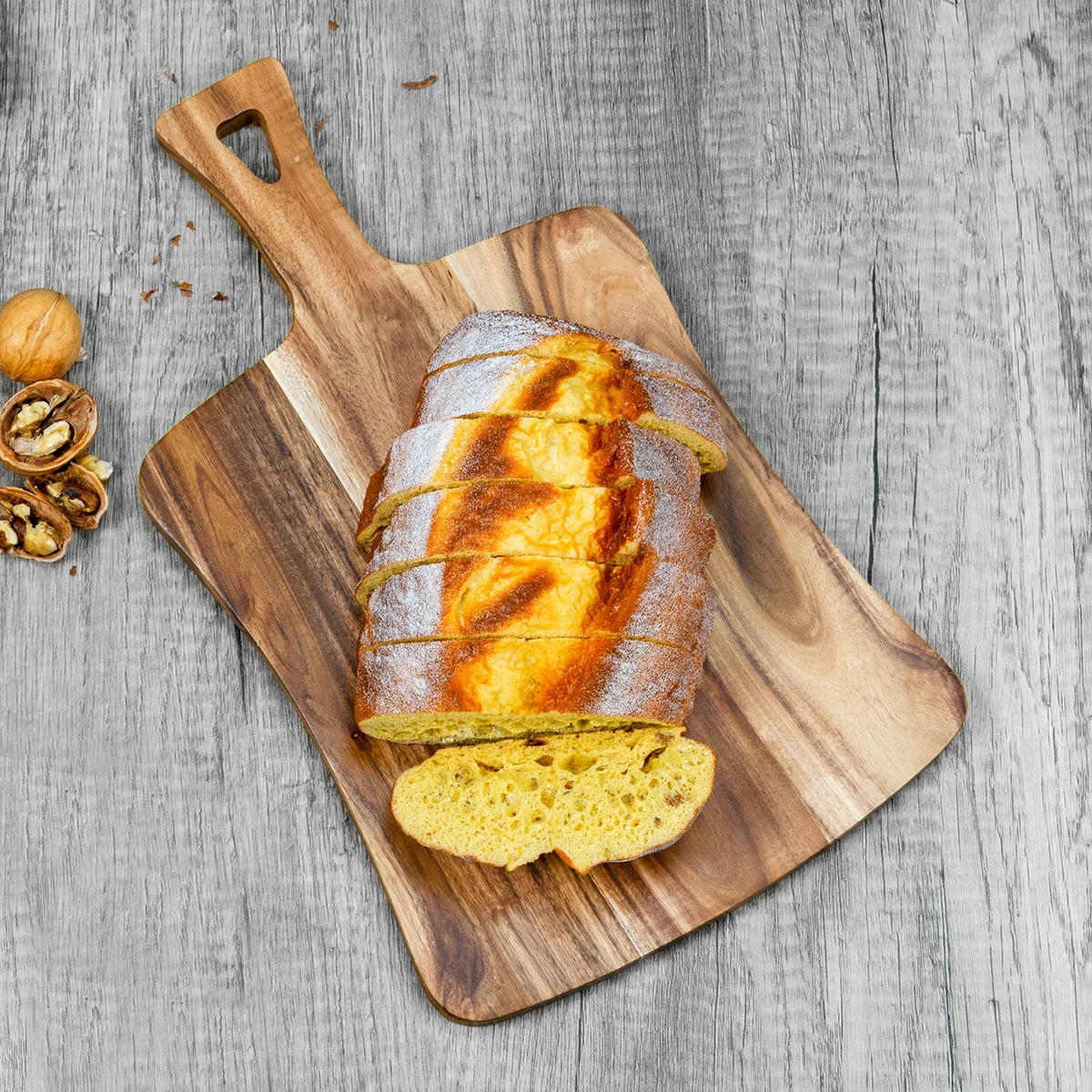 Eco Friendly Large Creative Rustic Handmade Acacia Wooden Cutting Board with Handle