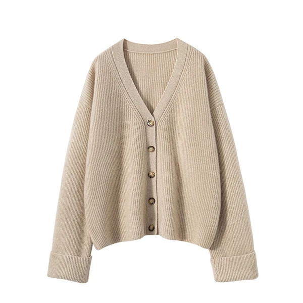 Knitted Warm Cosy Cashmere Loungewear Cashmere Longline Button Front Knitted Cardigan