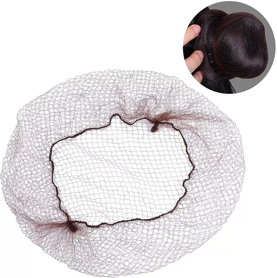 Wholesale Five Colors Nylon Hairnets Black Brown Coffee Color Invisible Soft Elastic Lines Hair Net