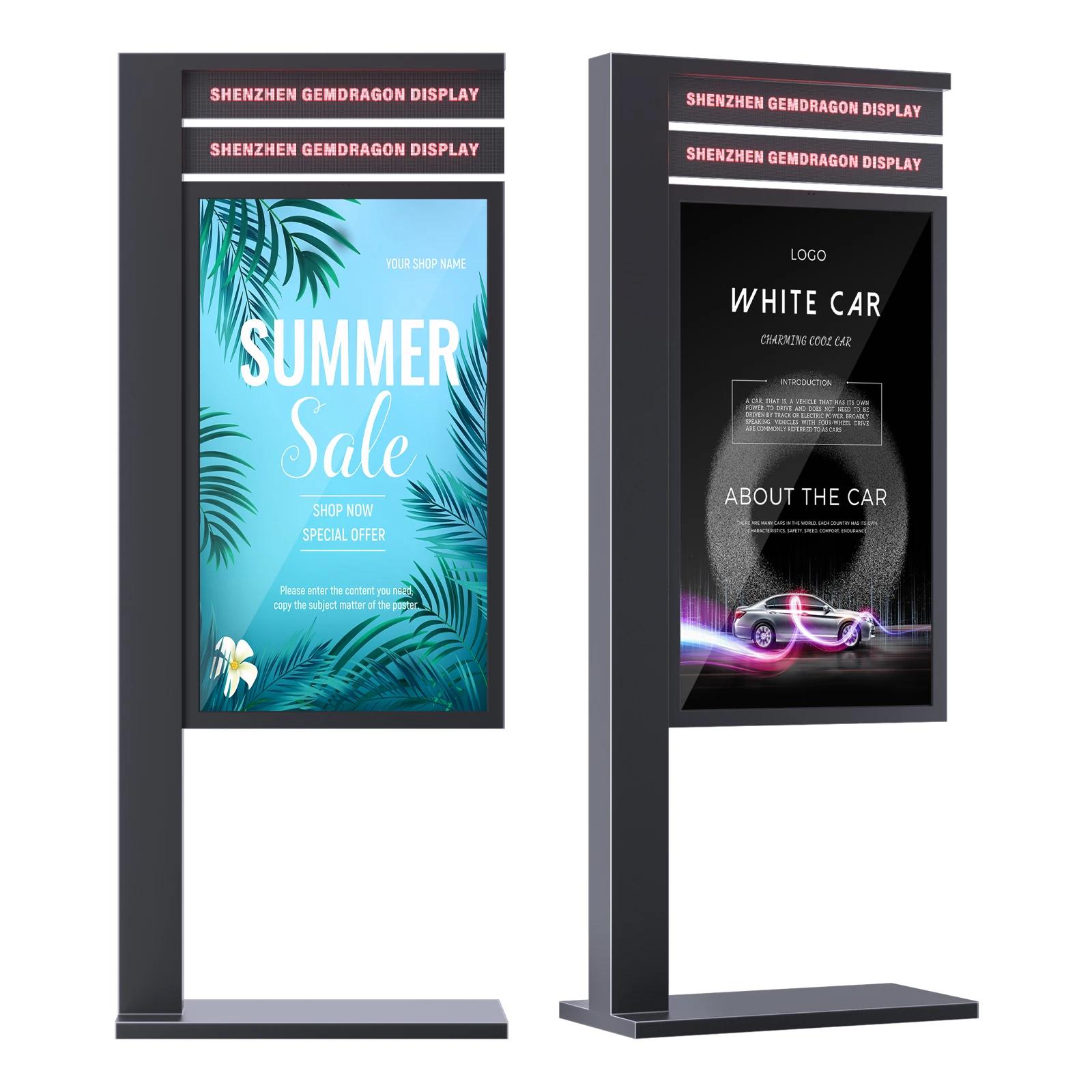 Outdoor waterproof advertising high brightness lcd digital sigange FHD 43 55 65 monitor panel display