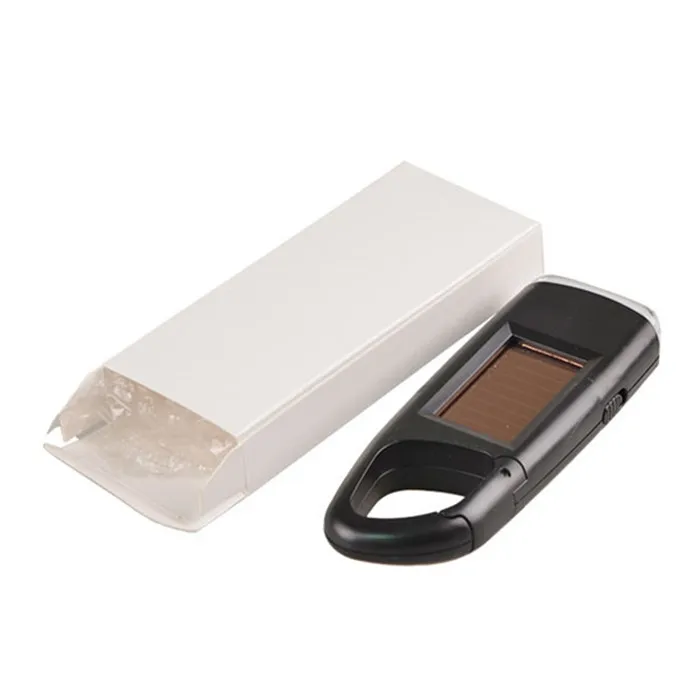 Mini Portable Solar Power LED Keychain Flashlight Useful rechargeable 2 LED Keyring Torch