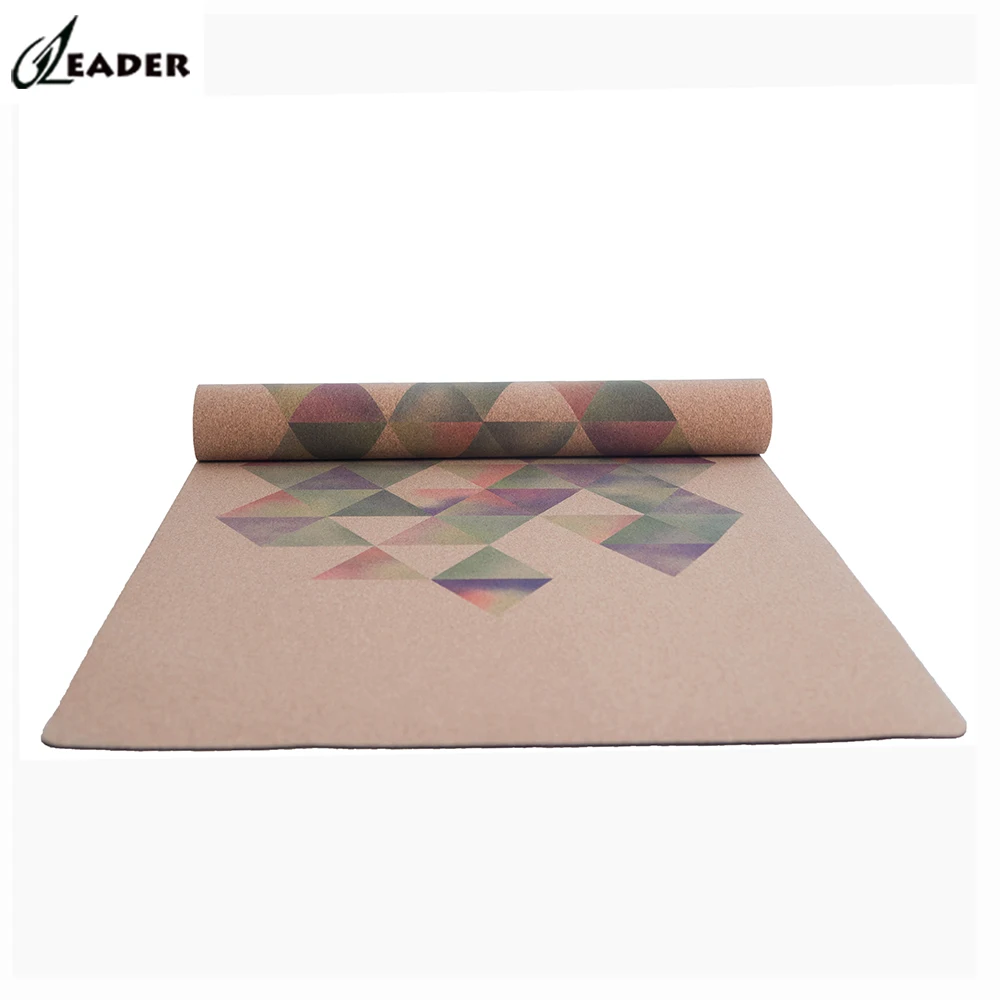 Фирменный биоразлагаемый пробковый резиновый рулон оптом Заземленный индивидуальный логотип коврик для йоги