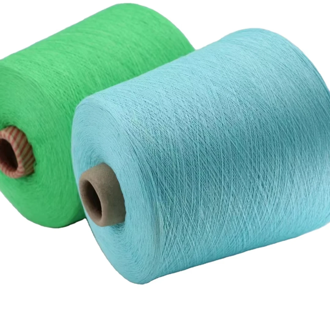 Cotton Silk Manufacturers Stock Blended yarn 3/95NM 90%Long Cotton 10%High Twist Silk