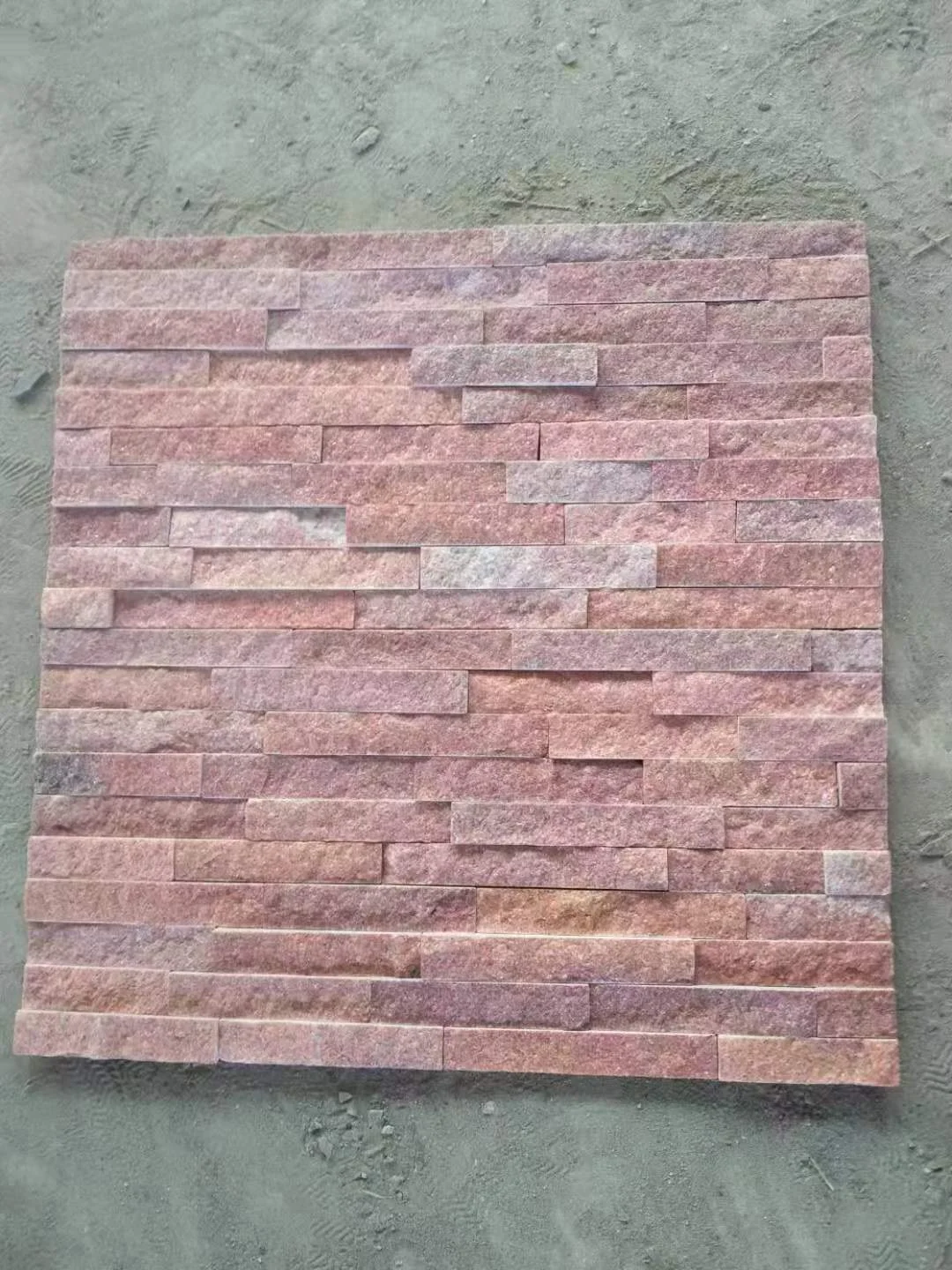 pink stacked stone cladding facade natural culture stone fireplaces exterior siding wall panel veneer exterior stone