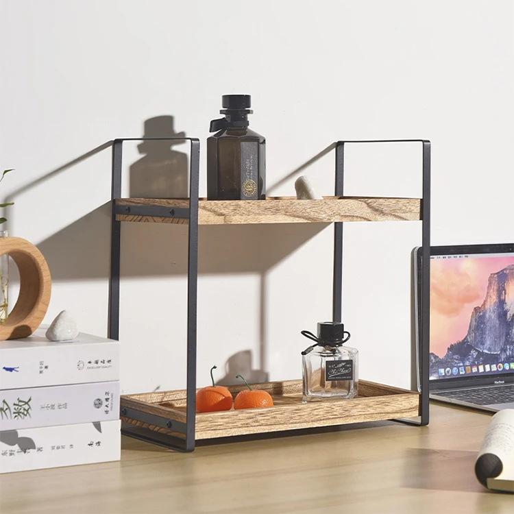 Two layer wooden bathroom shelves directly sold by the factory