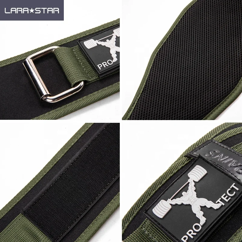 LS0878 Double Layer Weightlifting Belt EVA Material Army Green Waist Belt Support