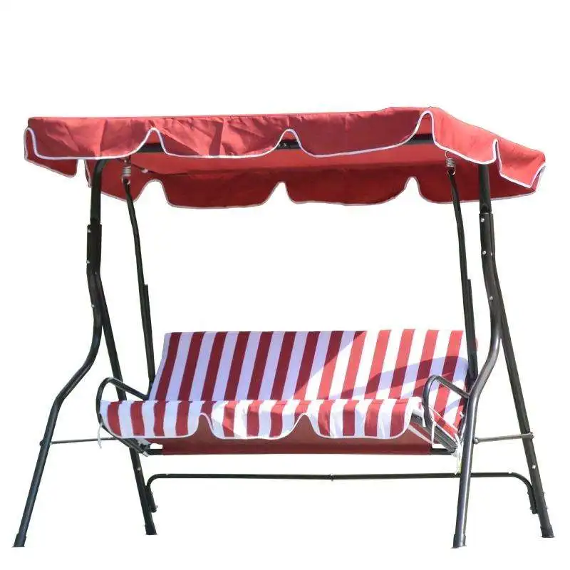 Customized 3 Seat Outdoor Patio Leisure Hanging Swinging Garden Chairs With Awning And Cushion