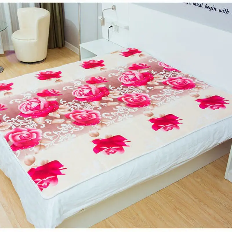 Portable heated blankets fleece electric warm blanket with Double Bed Electric Blanket Warm Electric Heating