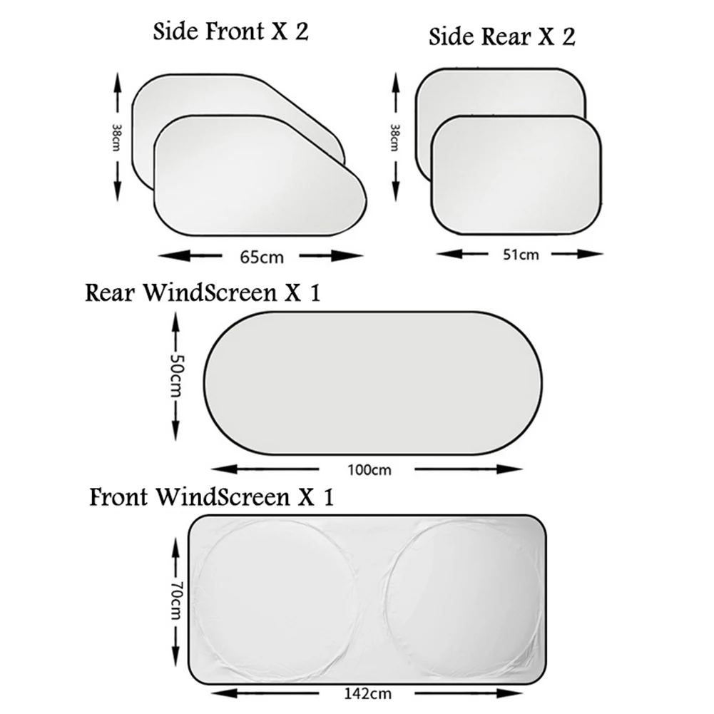 6pcs Car Front Rear Side Sunscreen Window Sunshade Cover Protector Curtain Car Sun Shade Protector Windshield Protection