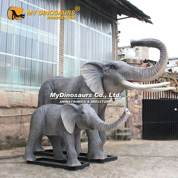 V Amusement decoration animal sculpture fiberglass life size elephant statue