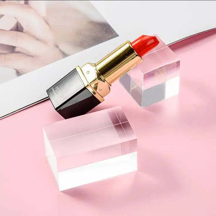 acrylic cosmetic accessorise base crystal block exhibition Stand Organic Glass Base Jewelry Display Stand