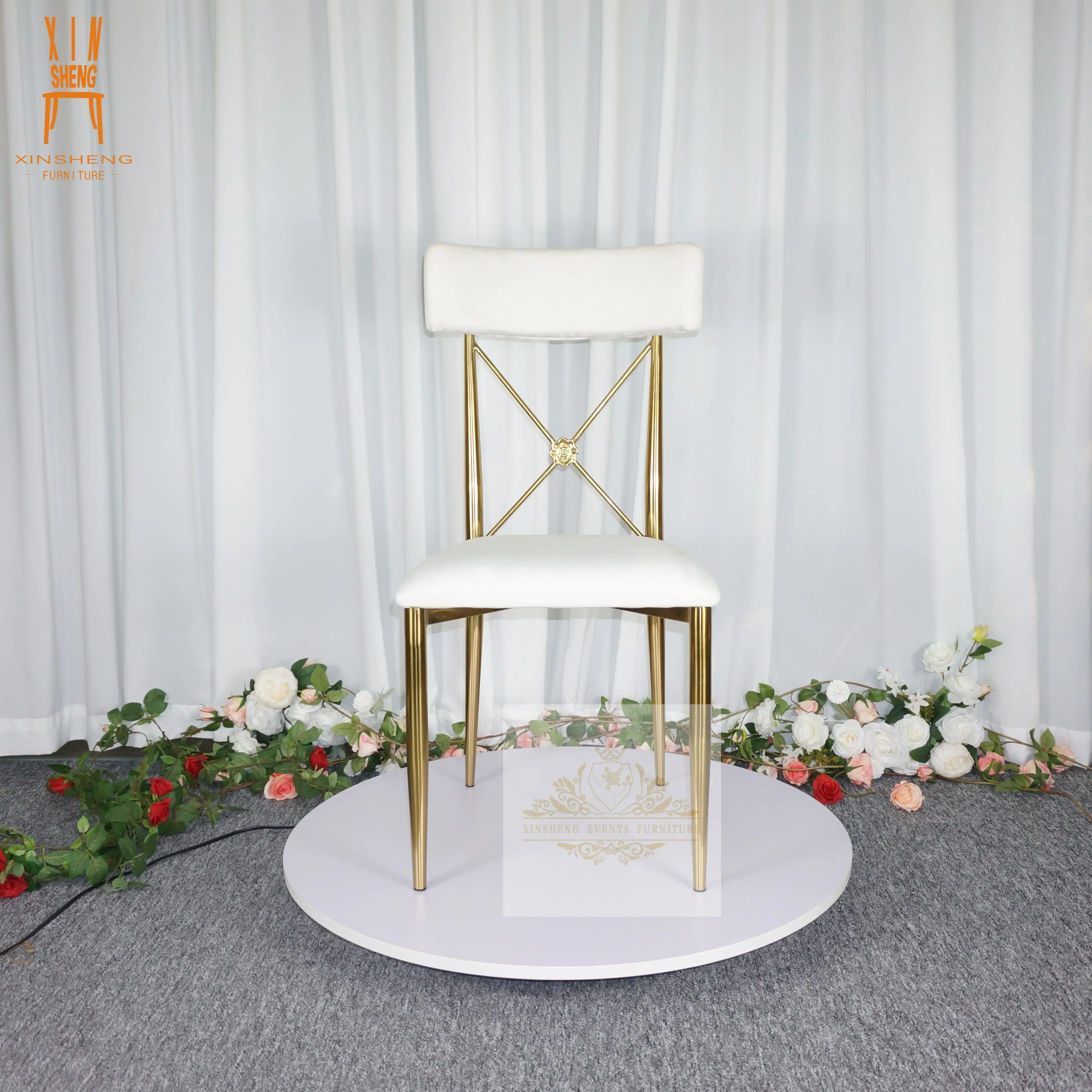 Royal event stainless Steel banquet exchangeable back wedding Chair
