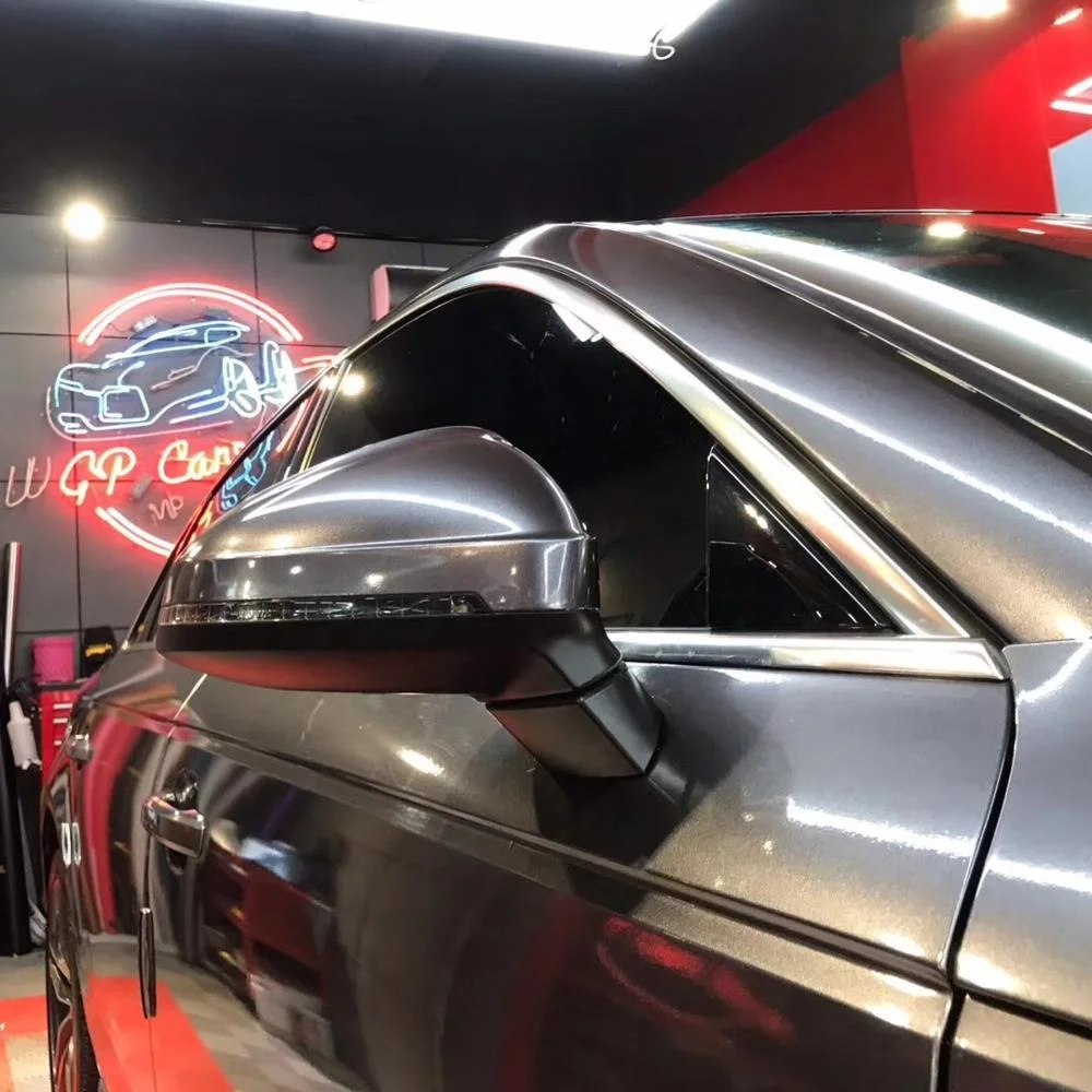 Factory Price Glossy Metallic Dark Grey 160gsm Car Wrapping Vinyl Film