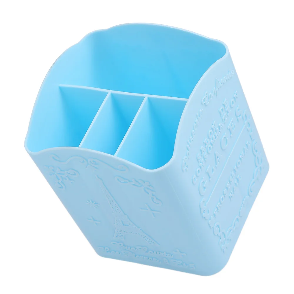 Destly 4 Grids Iron Tower Plastic Nail Brush Cosmetics Brush Storage Box Purple Pink Blue Manicure Tools