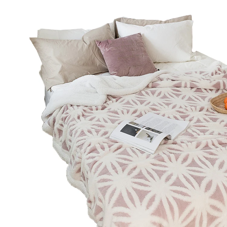 
100% polyester luxury super soft china quality blanket jacquard knit blanket 