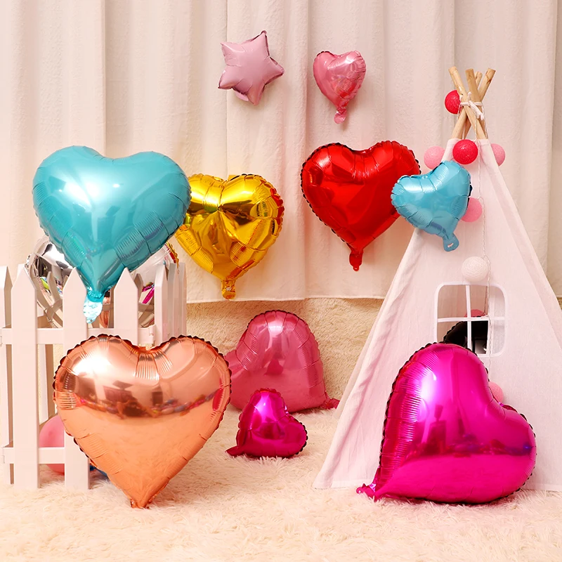 Popular New Designed can customized 18 inch gradient foil helium heart balloon for wedding party supplies