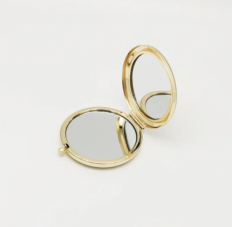Portable Round Mini Pocket Mirror Rose Gold Silver Compact Mirror Rose Gold Sublimation Blank Compact Pocket Mirror