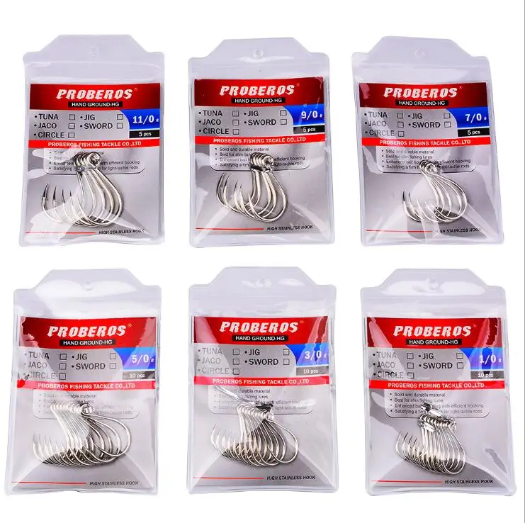 Rocklure 20pcs/bag High Strength Stainless Fishing Hook Barbed Hook Seawater SJ48 Fishing Hooks