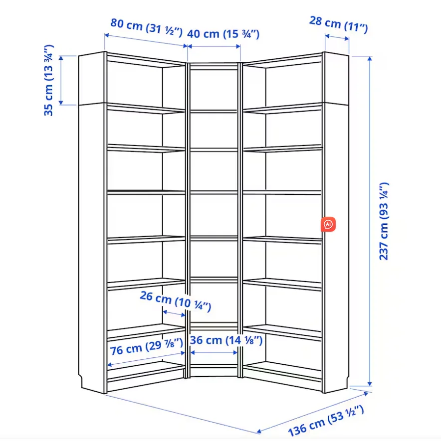 American Oak Vintage European Style Wooden Public Library House Shelf Wall Bookcases & Bookshelves For Sale