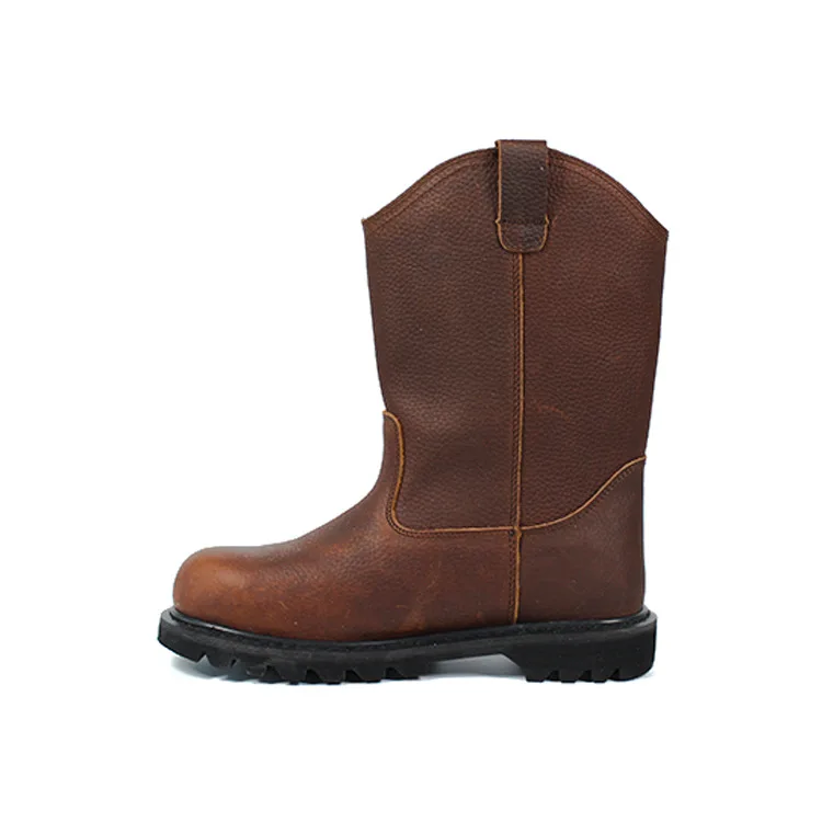 Custom men waterproof durable brown cow leather safety welding boots for welder boots wholesale