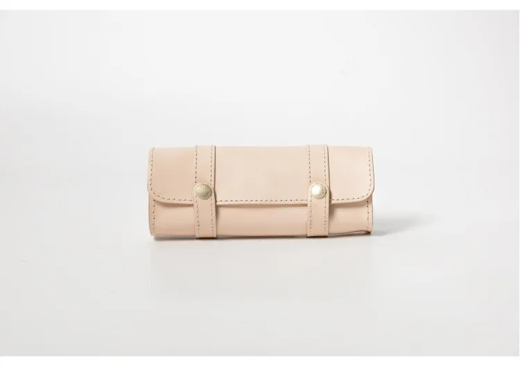 Real leather pencil bag customized roll up pencil case for students personalized pencil case cosmetic brush holder