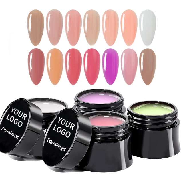 OEM/ODM No Burning Natural Construction French Nude Colors UV/LED Hard Gel For Nail Extension