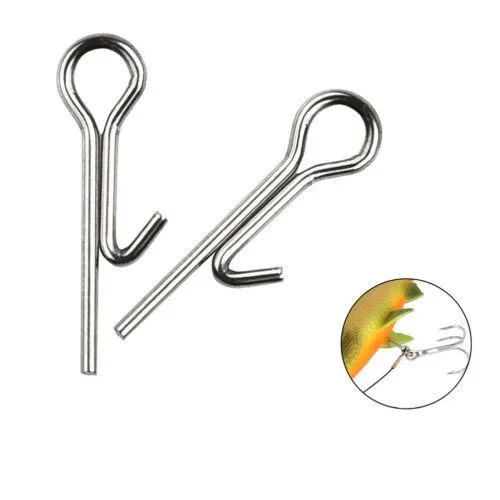 Stainless Steel Spring Lock Pin  Screw Crank Hook Spring  Fishing Connector Soft Bait Accessories