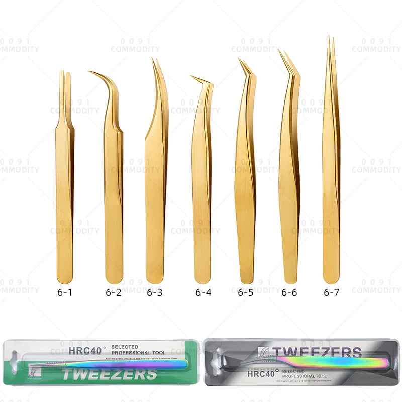 Strong Set False Eye Diamond Pink 35 Degree Coated Curved Extension Eyelash Fiber Grip Lash Stainless Steel Tip Tweezers Volume