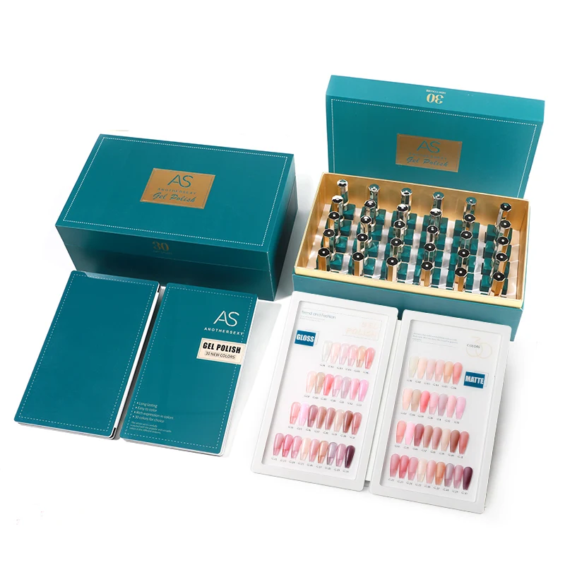 AS Nail Supplies Custom Logo brand 30 Color Jelly Collection Nail Gel Polish Set Box Private Label Free Design Nail Polish