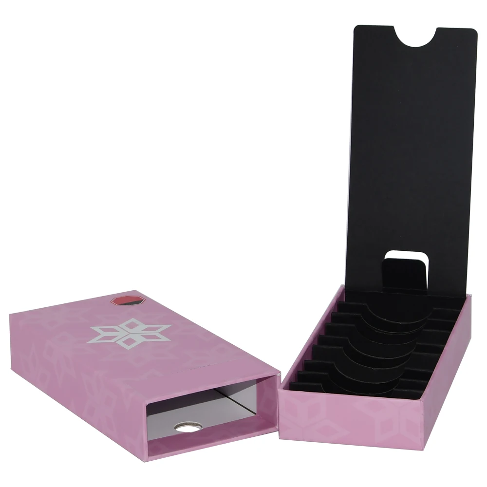Custom Matte Pink Compliant Child-Resistant Packaging Drawer Gift Boxes Certified Plastic Button Lock Box With Cardboard Insert