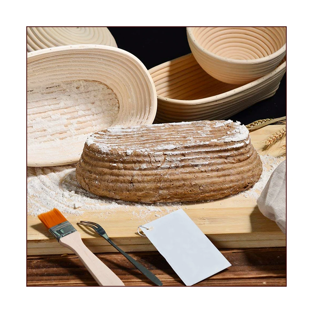 
Customized size woven basket natural rattan handmade bread basket 
