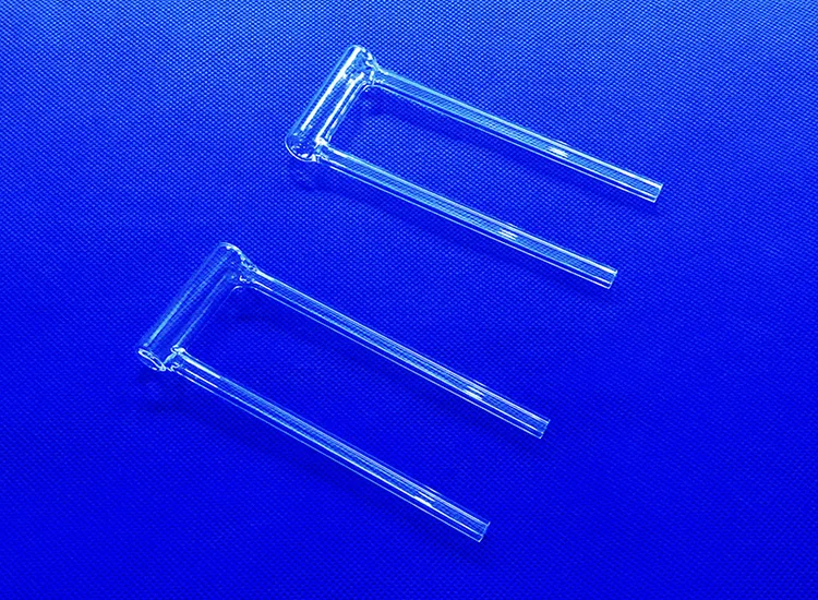 Transparent U Shape Quartz Test Tube Fused Glass Sampling Tube For Bet Chemical Analysis