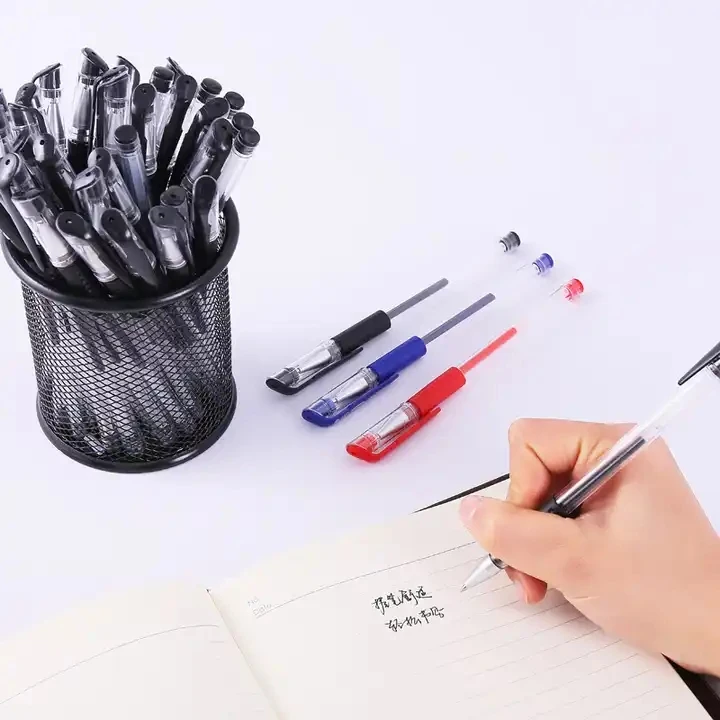 Wholesale Cheapest gel pen Custom with logo 0.5mm blue gel pens  black red colour gel pen