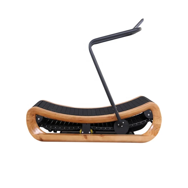 
Commercial household unpowered wooden curved treadmill 
