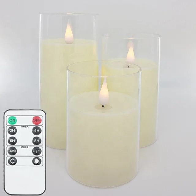 Flameless Candles 3in remote control christmas Resin Plastic battery Flickering led candles lights