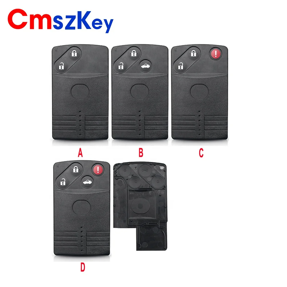 For Mazda 5 6 CX-7 CX-9 RX8 Miata MX5 2B 3B 4B Smart Remote Car Key Fob Shell Case With Uncut Blade