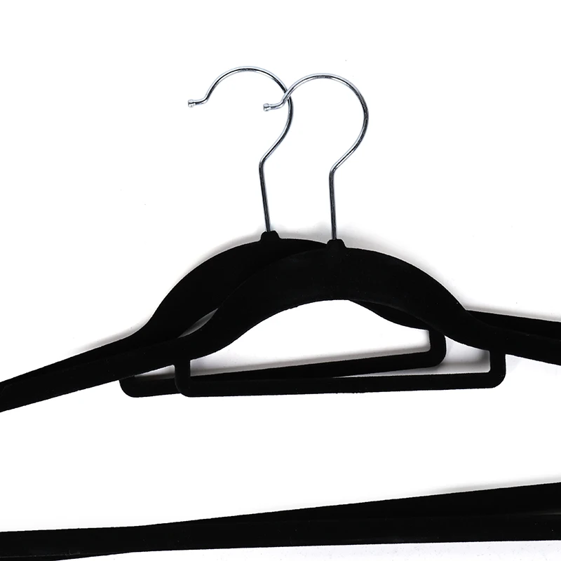 customized black multi-functional velvet tie suits clothes  hanger for adult