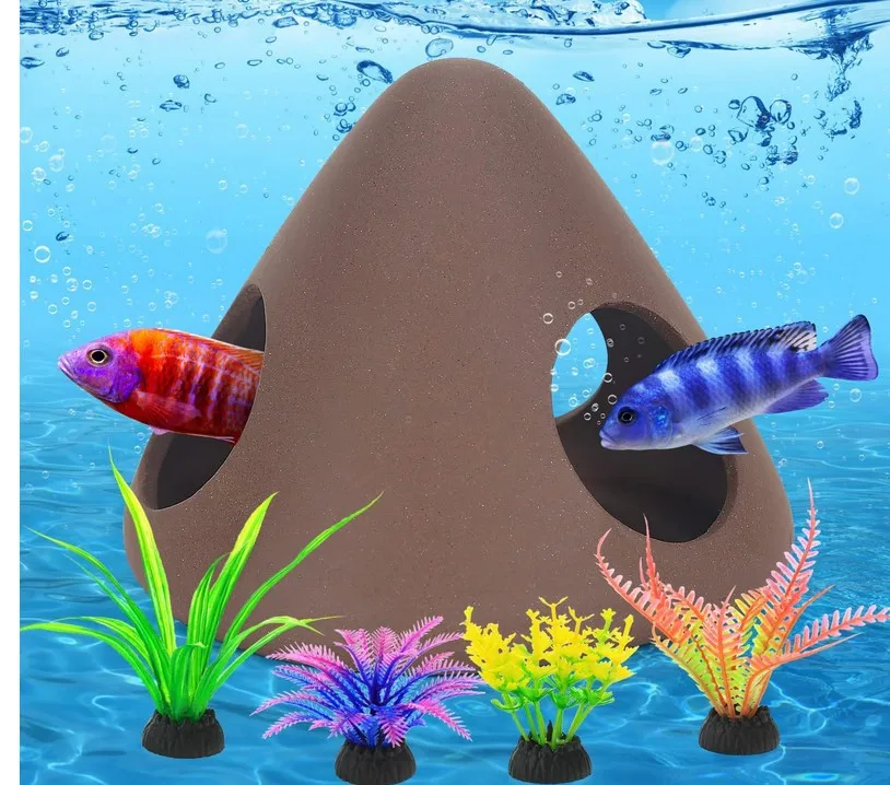 6 10 Pcs kit Soft Texture Artificial Algae Water Plastic Plants for Fish Tank Decorations Large resin Aquarium Decor Accessories