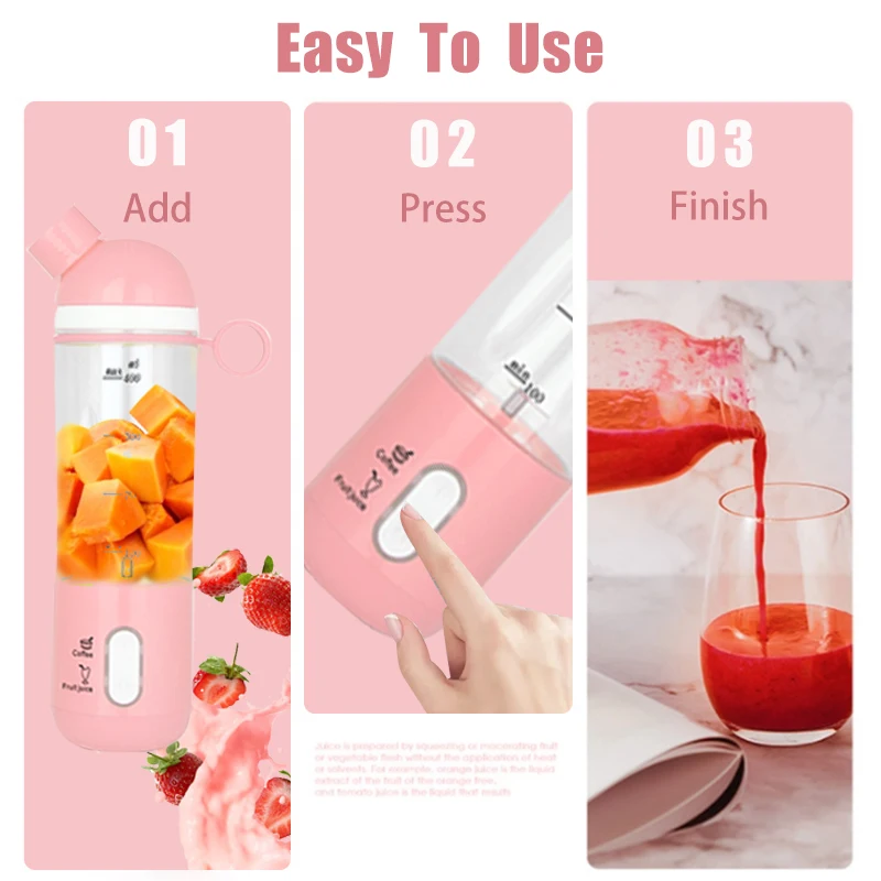 Mixer Cup Sport Milk Shake Electric Blender Cup and Cup Portable Blender Plastic for Professional Blender Push Button 14000rpm
