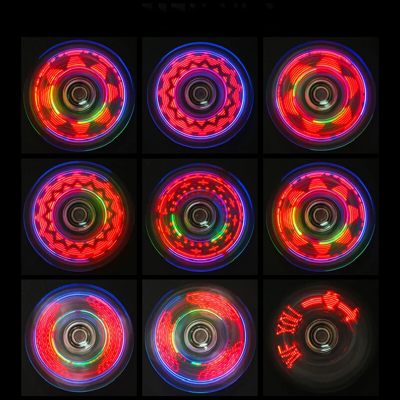 High Quality Customized Logo Fidget Spinners Hand Toys Relieve Pressure Luminous Toys For Promotional Gift