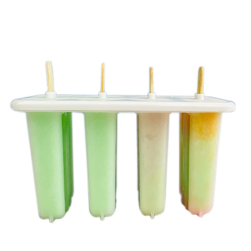 XO136 Hole Silicone Ice Cream Mould Ice Cube Tray Popsicle Barrel Diy Mold Dessert Ice Cream Mold with Popsicle Stick